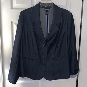 Lane Bryant long sleeve dark denim jacket.